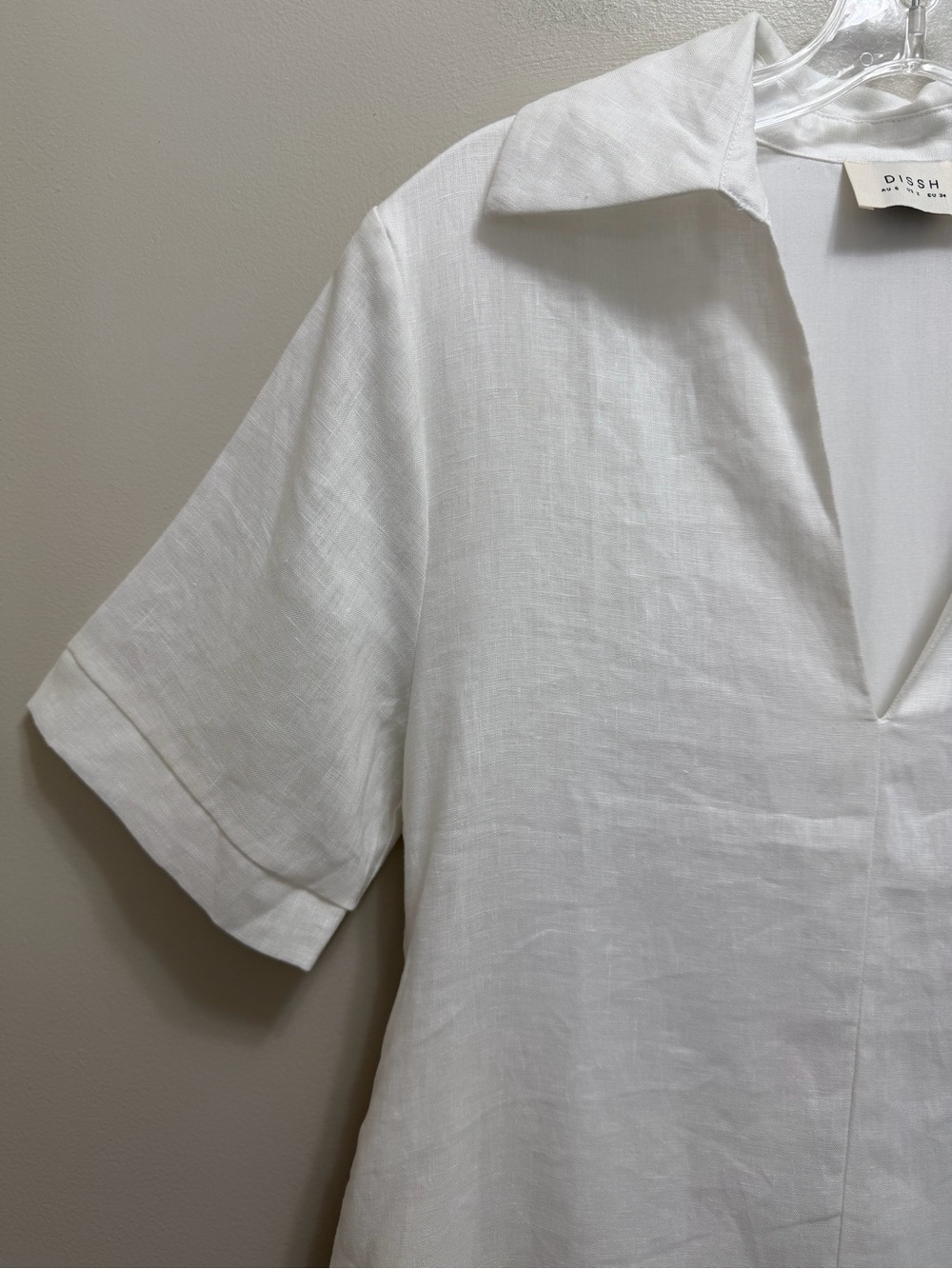 DISSH Candice Linen Smock Dress Pockets White Size 2 - Picture 5 of 10